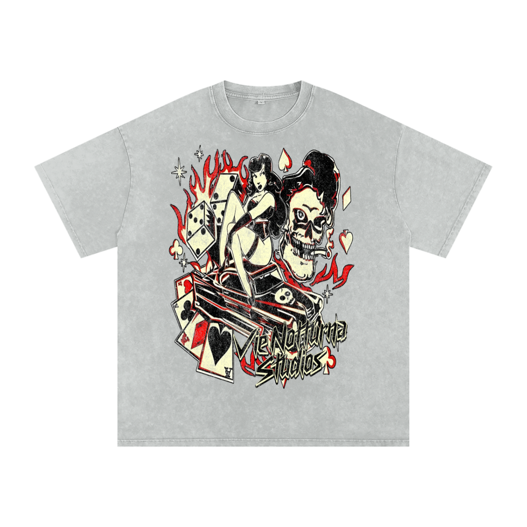 Snow Washed Oversized Cotton T-Shirt