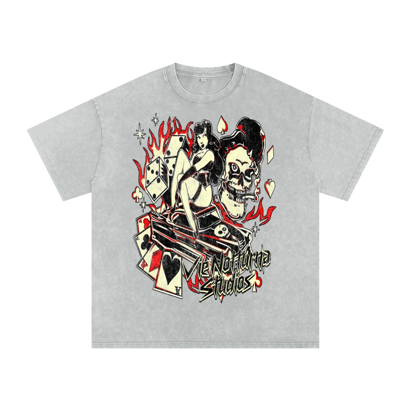 Snow Washed Oversized Cotton T-Shirt